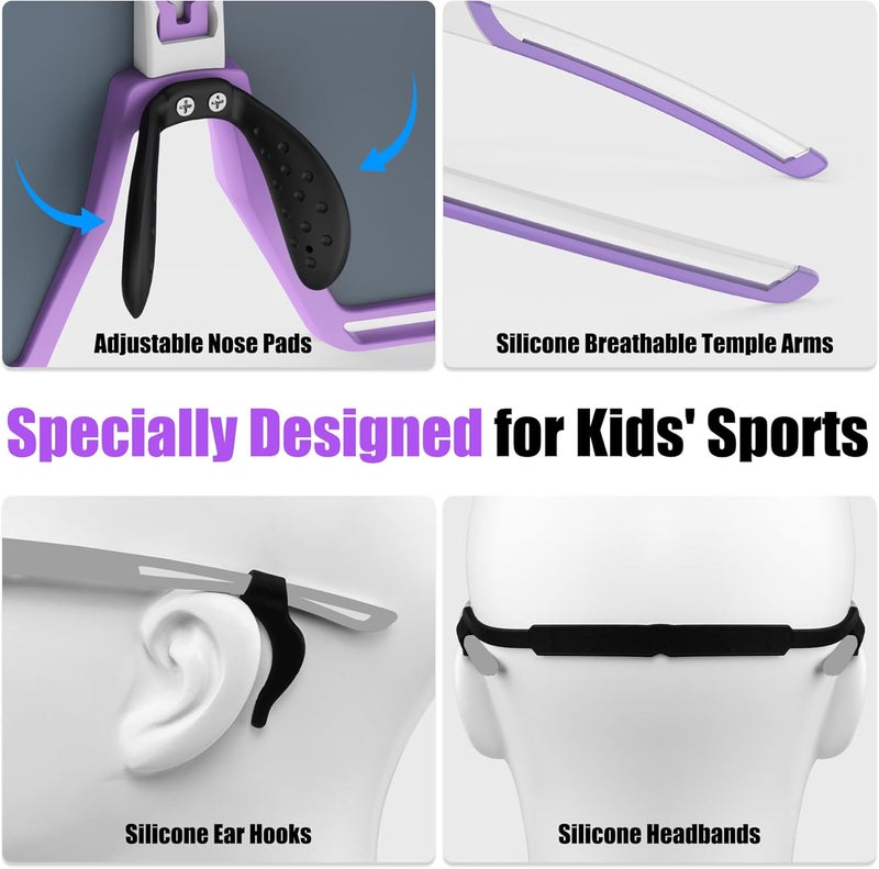 Xtiger Polarized Kids Sunglasses Youth Baseball Sunglasses UV400 Boys Girls Sports Sun Glasses for Softball Cycling Scooter - Image 5